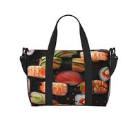 Japanese Sushi Shrimp Print Travel Duffel Bag, Lightweight Water-Resistant Weekender Spacious Gym & Travel Bag for Men, Women & Teens