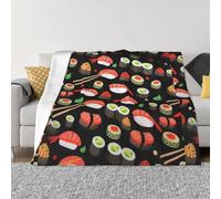Japanese Sushi Shrimp Ultra-Soft Micro Fleece Blanket Throw, Cozy, Lightweight, And Warm For Bed, Couch, Sofa