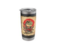 Japanese T-Rex, Dinosaur Samurai Warrior, Kawaii TRex Ninja Stainless Steel Insulated Tumbler