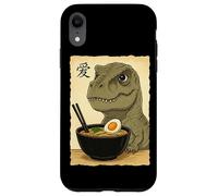 Japanese T-Rex Ramen Dinosaur Eating Noodles Anime Manga Case for iPhone XR