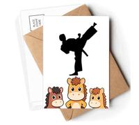 Japanese Taekwondo Outline Martial Postcards Envelopes Cards Mailing Year Horse