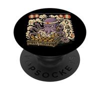 Japanese Takoyaki Master Octopus Chef Street Food Ukiyo-e PopSockets Adhesive PopGrip