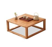 Japanese Tatami Coffee Table - Low Square Tea Table for Living Room & Tea Room Natural Wood Finish Integrated Frame 27x18x12in Perfect for Floor Seating & Asian Decor