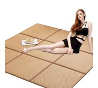 Japanese Tatami Mat - Breathable Foldable Summer Sleeping Mat with Non-Slip Bottom for Yoga, Relaxing, Sitting, 180x180cm