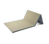 Japanese Tatami Mat With 100% Natural Green Rush Grass(Undyed),4-Foldable Non-Slip Mattress Floor Sleeping Futon Mat Great For Meditation Yoga Zen 3.5cm Thick(Size:90×200×3.5cm)