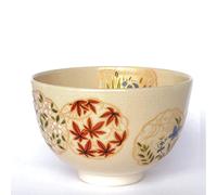 Japanese Tea KIMIKURA Matcha Tea bowl Chawan [Japanese Flowers] Mino-yaki Made in JAPAN