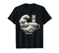 Japanese Teacup and Wave Design T-Shirt