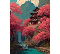 Japanese Temple 100 Piece Jigsaw Puzzles For Adults, Fun Challenging & Brainteasing 100 piece Adult jigsaw puzzle, Impossible puzzles, Gift for Men/Women, Finished Size is 40x28cm