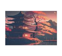 Japanese Temple 1000 Piece Wooden Jigsaw Puzzles for Adults Puzzle Learning Educational Toys Family Games for Kids Jigsaws （75×50cm）