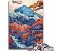 Japanese Temple 1000 Pieces Jigsaw Puzzle for Adults& Teens, Learning Educational Toys Family Games with Matching Poster And Trivia Sheet 50X75CM