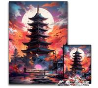 Japanese Temple 1000Pc Adults Jigsaw Puzzle cardboard Jigsaw Puzzles for Adults for Teenagers & Family Fun - DIY Brain Teaser Game Gift 26X38CM/10.23x14.96inch
