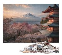 Japanese Temple Adults Fun 500 Pieces Wooden Jigsaw Puzzle Toy Intellectual Game Home Decoration Stress Relief Education Game Relaxation And Intelligence 500pcs (52x38cm)