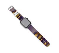 Japanese Temple at Twilight with Mount Fuji Funny Silicone Watch Band 38mm/40mm