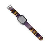 Japanese Temple at Twilight with Mount Fuji Funny Silicone Watch Band 38mm/40mm