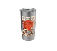 Japanese Temple Great Wave Aesthetic Ukiyo-E Stainless Steel Insulated Tumbler
