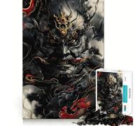 Japanese Temple Guardian Jigsaw Puzzle for Adults 1000 Pieces Sharp Thinking Clean Joint Fun Activity Birthday Surprise (38x52cm)