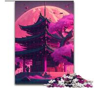 Japanese Temple JigsawPuzzle 1000 Pieces for Adults Wooden Jigsaw Family Game Night Fun, DIY Decorative Artwork size 50x75cm
