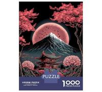 Japanese Temple Night 1000 Pieces Jigsaw Puzzle Set Jigsaw Puzzle Extra-Thick Cardboard Stress Relief Travel Adults Kids 12+ Brain Training Puzzle 52x38cm/1000pcs
