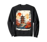 Japanese Temple' Pagoda Traditional Japan Landscape Autumn Sweatshirt