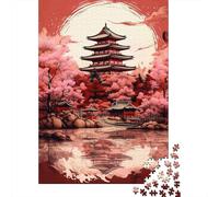Japanese Temple Sakura Jigsaw Puzzles for Adults Interesting Puzzles 1000 Jigsaws Impossible Puzzle for Adults Gifts 70x50cm/1000pcs