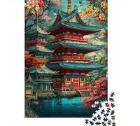 Japanese Temple Scene Jigsaw Puzzles for Adults Interesting Puzzle Game 1000 Jigsaws Impossible Puzzle for Adults Gifts 52x38cm/1000pcs