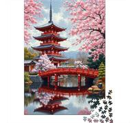 Japanese Temple Scene Jigsaw Puzzles for Adults Interesting Puzzle Game 1000 Piece Impossible Puzzle for Adults Gifts 52x38cm/1000pcs