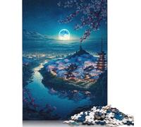 Japanese Temples Jigsaw Puzzles for Adults 500 Pieces Wood Puzzle Birthday Gifts Jigsaw Puzzle, Family Games Together 500pcs (52x38cm)