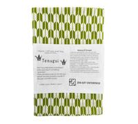 Japanese Tenugui Towel, 34.64"L x 12.99"W, Arrow Feather, Green on White