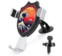 Japanese The Great Wave Car Phone Holder Funny Phone Mount for Women Men
