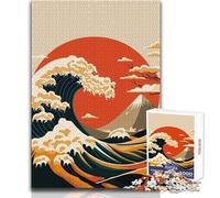 Japanese The Great Wave Hard Jigsaw Puzzle for Adults 1000 Pieces Educational Mind Challenge Game Unique Gift with Sentimental Value Size 38x52cm