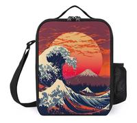 Japanese The Great Wave Lunch Bag Portable Lunch Box Cooler Bags Container Tote Bag for Women Men