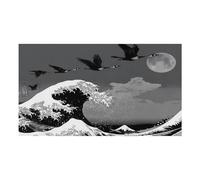 Japanese The Great Wave Off Kanagawa Dog Food Mat Print Pet Feeding Mats Dog Water Bowl Placements for Floors 17x30inch