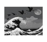 Japanese The Great Wave Off Kanagawa Dog Food Mat Print Pet Feeding Mats Dog Water Bowl Placements for Floors 24x32inch