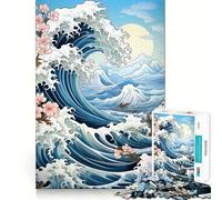 Japanese The Great Wave Puzzles for Adults 1000 Puzzles Cognitive Skill Precise Connection Fun Challenge Santa Surprise (38x26cm)
