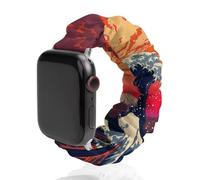 Japanese The Great Wave Replacement Watchband Cute Printed Watch Strap Elastic Solo Loop Bands Compatible for Apple Watch 42mm/44mm