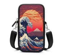 Japanese The Great Wave Small Crossbody Bag Adjustable Mobile Phone Bags Wallet Pouch Shoulder for Women Men