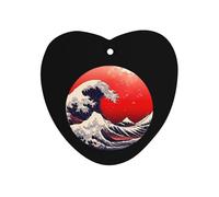 Japanese The Great Wave Sun Car Aromatherapy Tablets Air Freshener Hanging Scented Cards for Rooms Bathrooms Wardrobe Love form