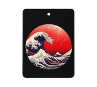 Japanese The Great Wave Sun Car Aromatherapy Tablets Air Freshener Hanging Scented Cards for Rooms Bathrooms Wardrobe Square