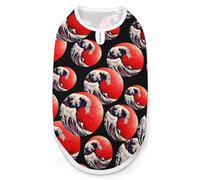 Japanese The Great Wave Sun Dogs Shirts Lightweight T-Shirts Sleeveless Pet Vest Soft Puppy Clothes