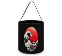 Japanese The Great Wave Sun Halloween Candy Tote Tricking Or Treating Bag Pumpkin Easter Eggs Bucket Best Party Gifts