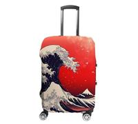 Japanese The Great Wave Sun Luggage Case Cover Protective Suitcase Covers Anti Scratch Baggage Washable Fits 19-32 Inch L
