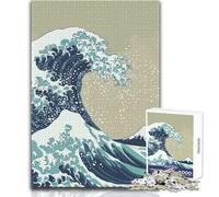 Japanese The Wave Anime Puzzle for Adults 1000 Pieces Focus Building Educational Activity for Festive Occasions Size 38x52cm