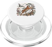Japanese Tiger and Crane Vintage Wildlife Nature PopSockets PopGrip for MagSafe