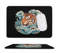 Japanese Tiger Head Waves Mouse Pad Waterproof Ultra-Thin Non-Slip Rubber Base Square Mouse Mat Gaming Mousepad 7.9"x9.4"