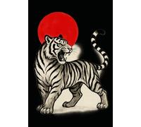 Japanese Tiger Notebook - Symbol of Strength and Protection: 120 Lined Pages, 6x9, Minimalist Japanese Art Journal