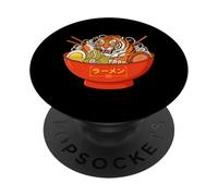 Japanese Tiger Ramen Kawaii Noodle Bowl Cup Soup Chopsticks PopSockets Adhesive PopGrip