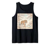 Japanese Tiger Sakura Blossom Vintage Ukiyo E Asian Art Tank Top