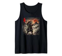 Japanese Tiger Samurai Warrior Vintage Ukiyo-e Art Tiger Tank Top