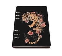 Japanese Tiger Trendy Notebook Binder A5 Slim Foldable Binder 6 Metal Ring Refillable Paper Notepad