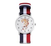Japanese Tiger Watches for Mens Womens Analog Quartz Easy to Read Adjustable Nylon Strap